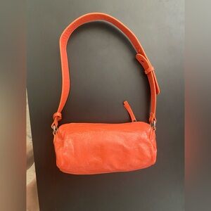 Free People Salmon Orange Barrel Shoulder Bag